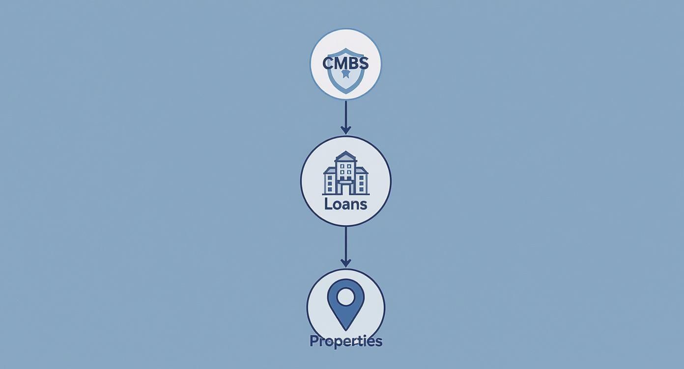 Infographic about what is a commercial mortgage backed security