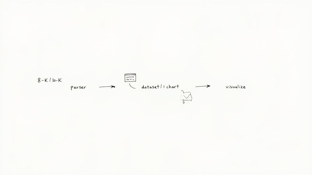 A person working on a person working on a laptop with charts and data visualizations on the screen, representing the analysis of commercial real estate data.