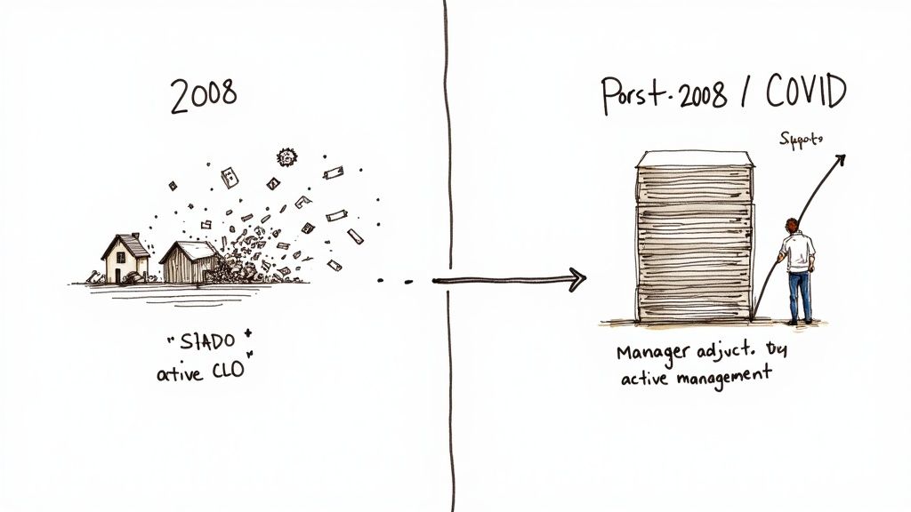 Graph showing the comparative performance and resilience of different financial instruments over time.