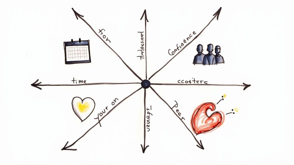 A life coach and a teen boy planning on a whiteboard