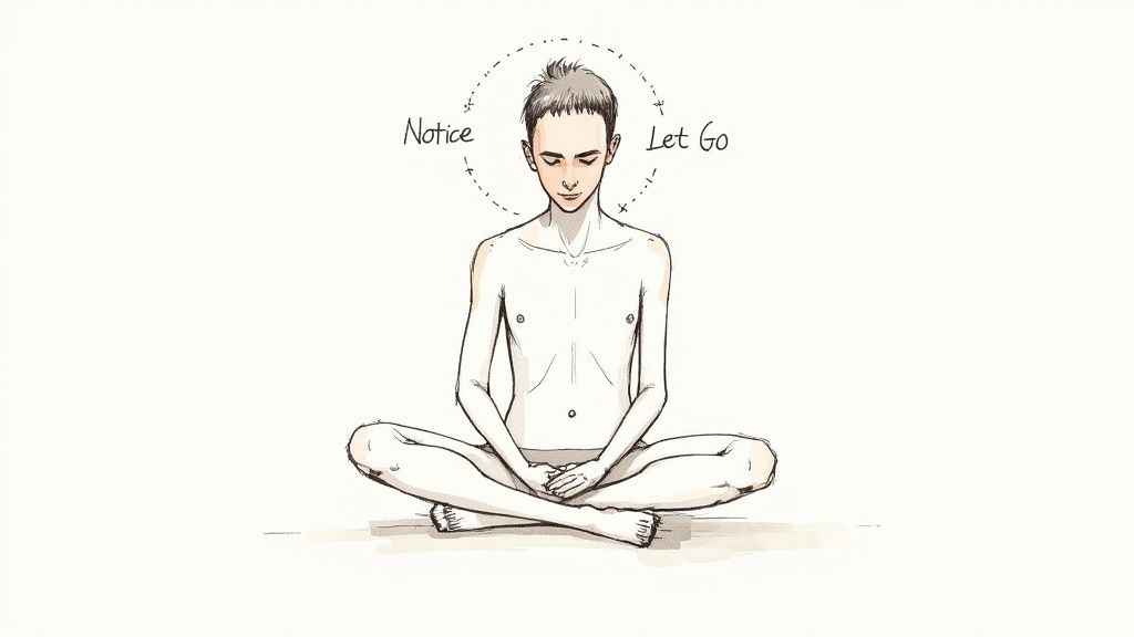 A teen sitting calmly and meditating by a window, representing the inner peace found through mindfulness.