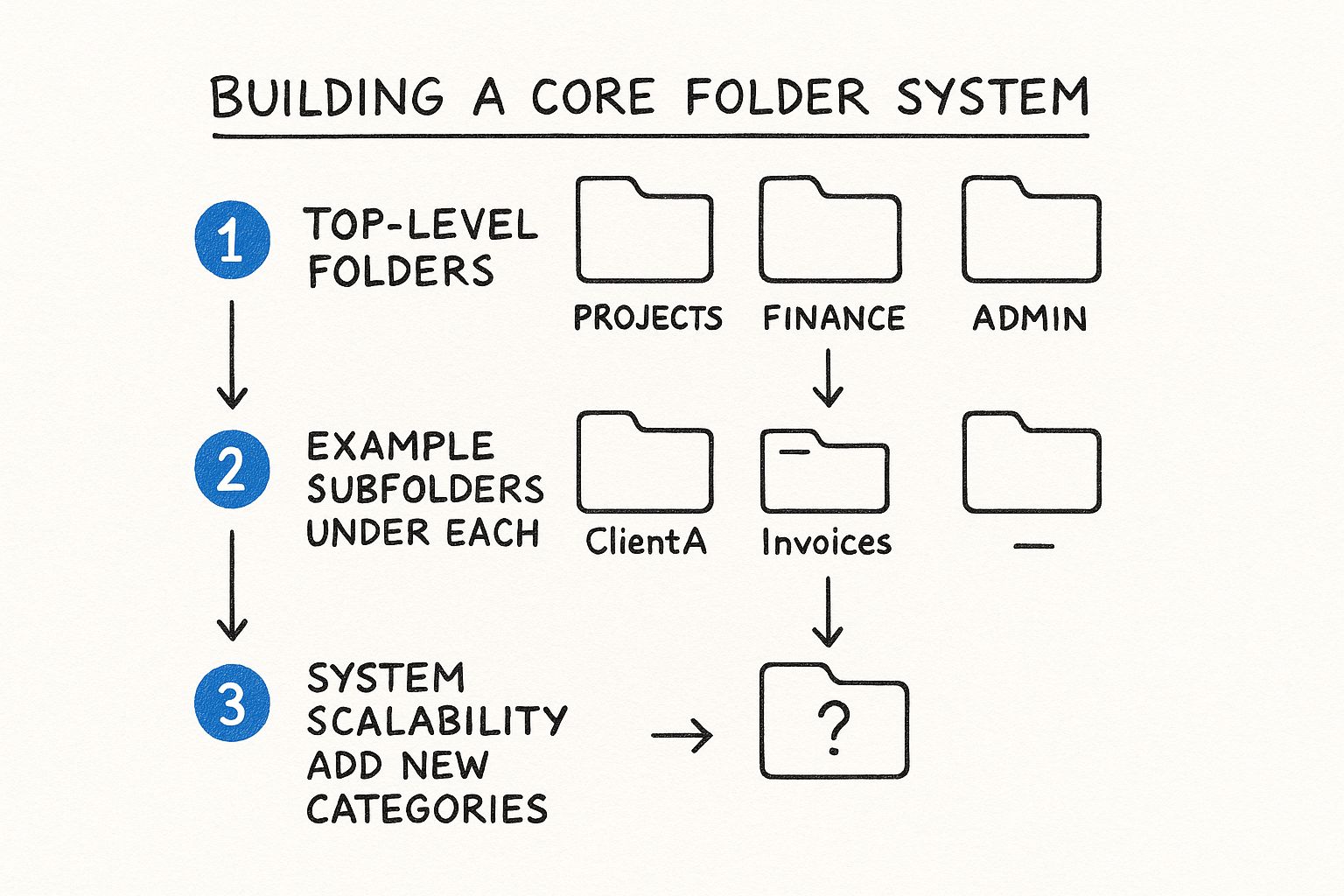 Infographic about how to organize digital files