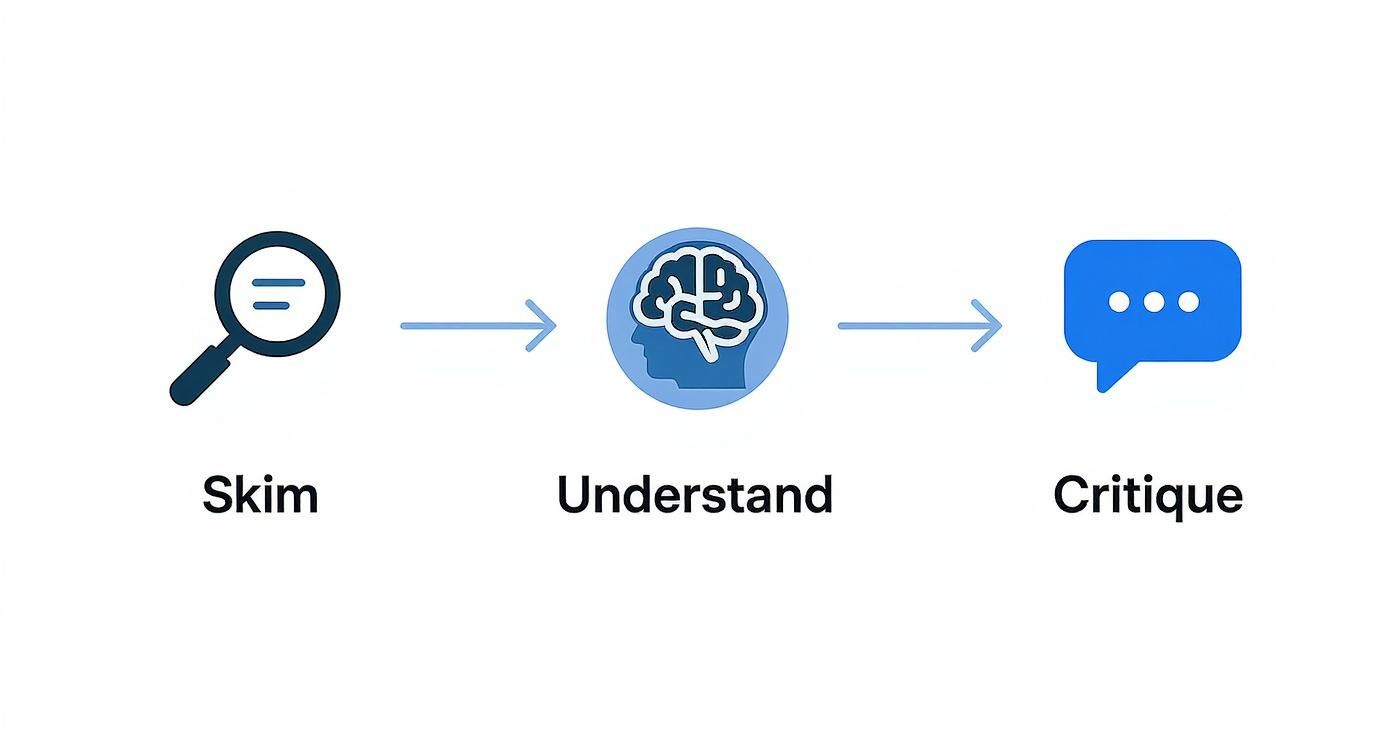 Infographic about how to read scientific paper