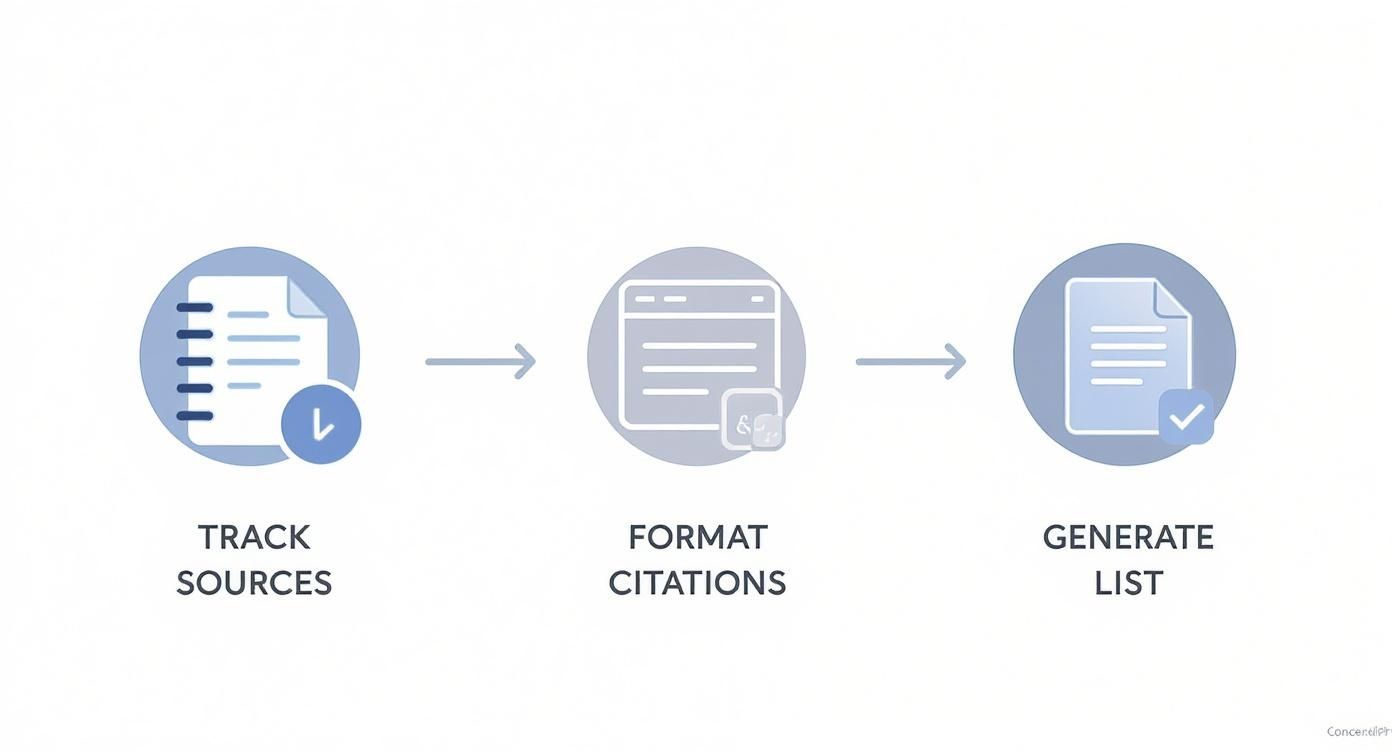 Infographic about how do you create a bibliography