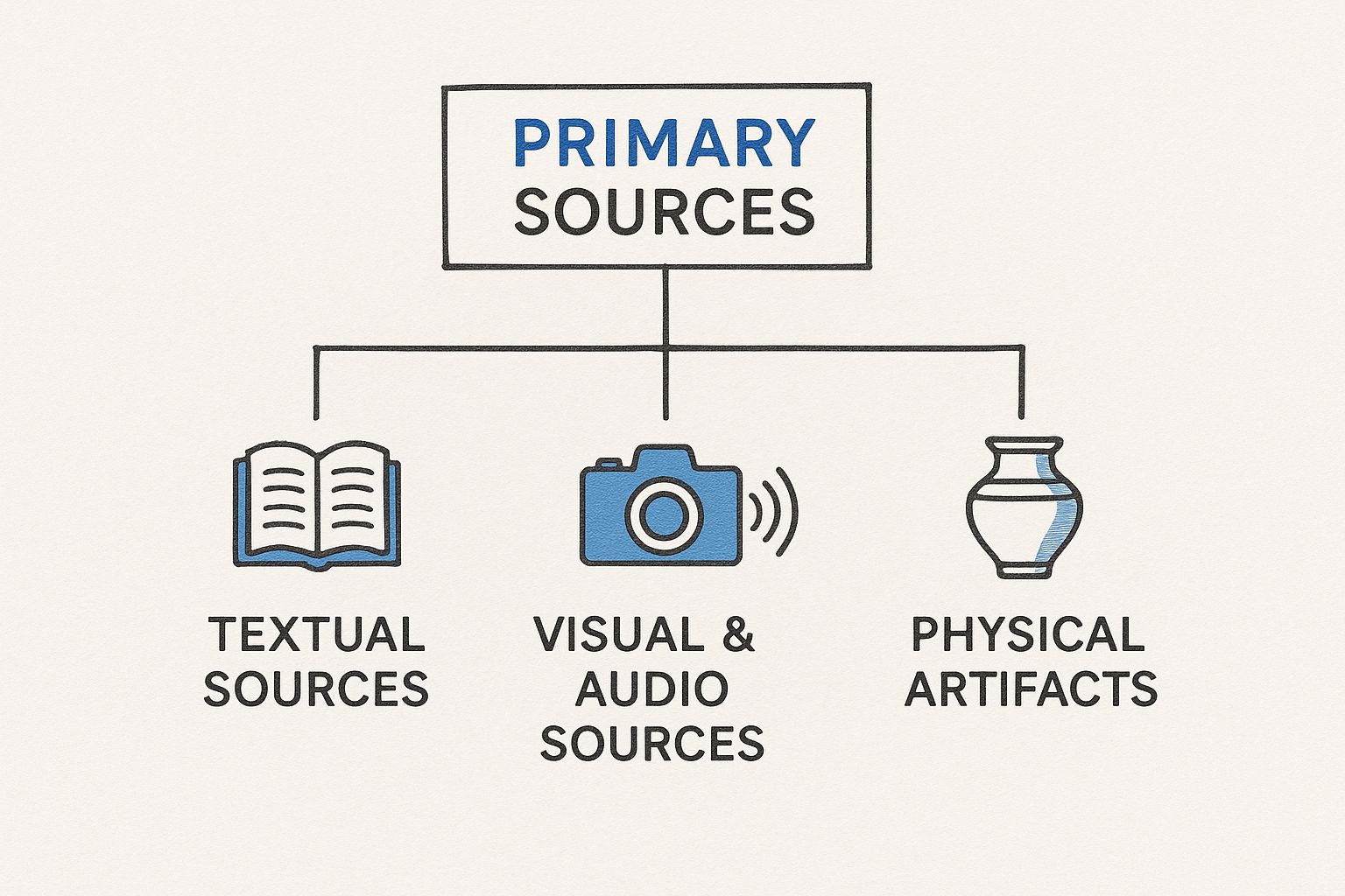Infographic about types of primary source