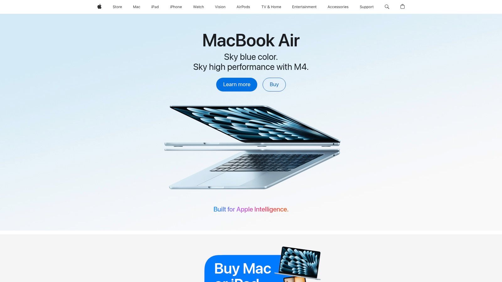 Apple website screenshot