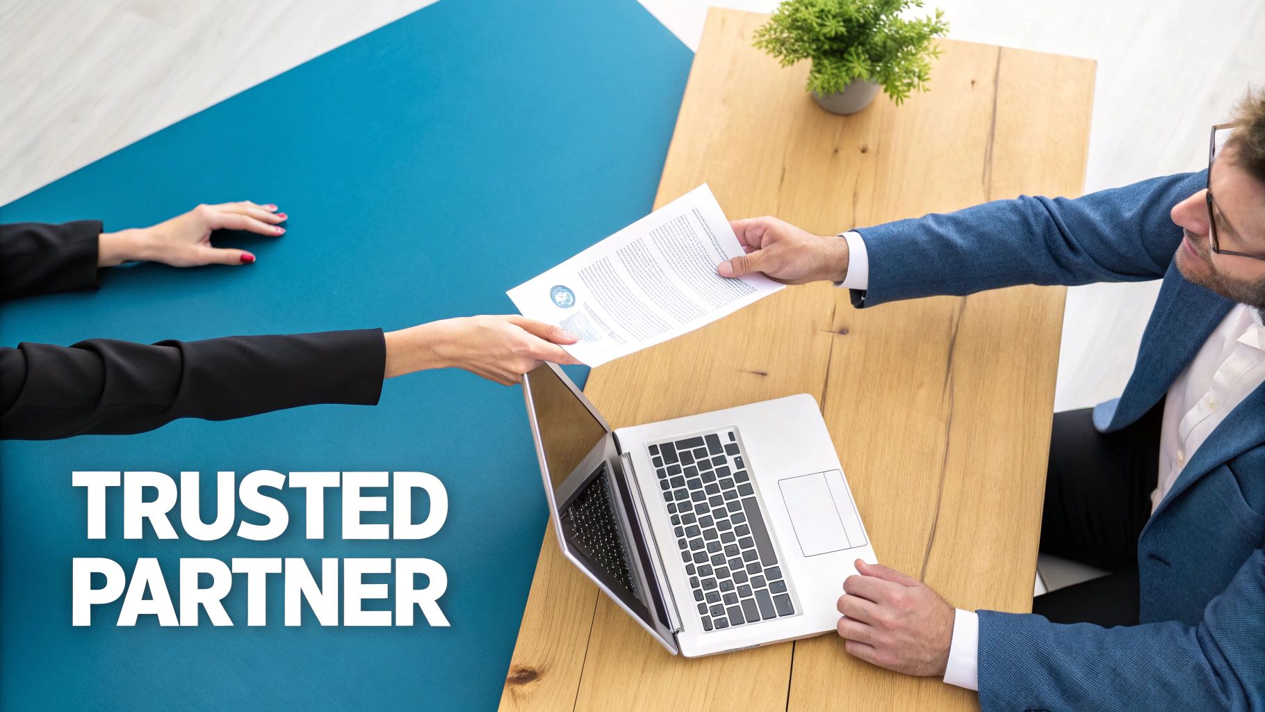 A person at a desk analyzing data on a computer screen, representing the careful selection of a data entry partner.