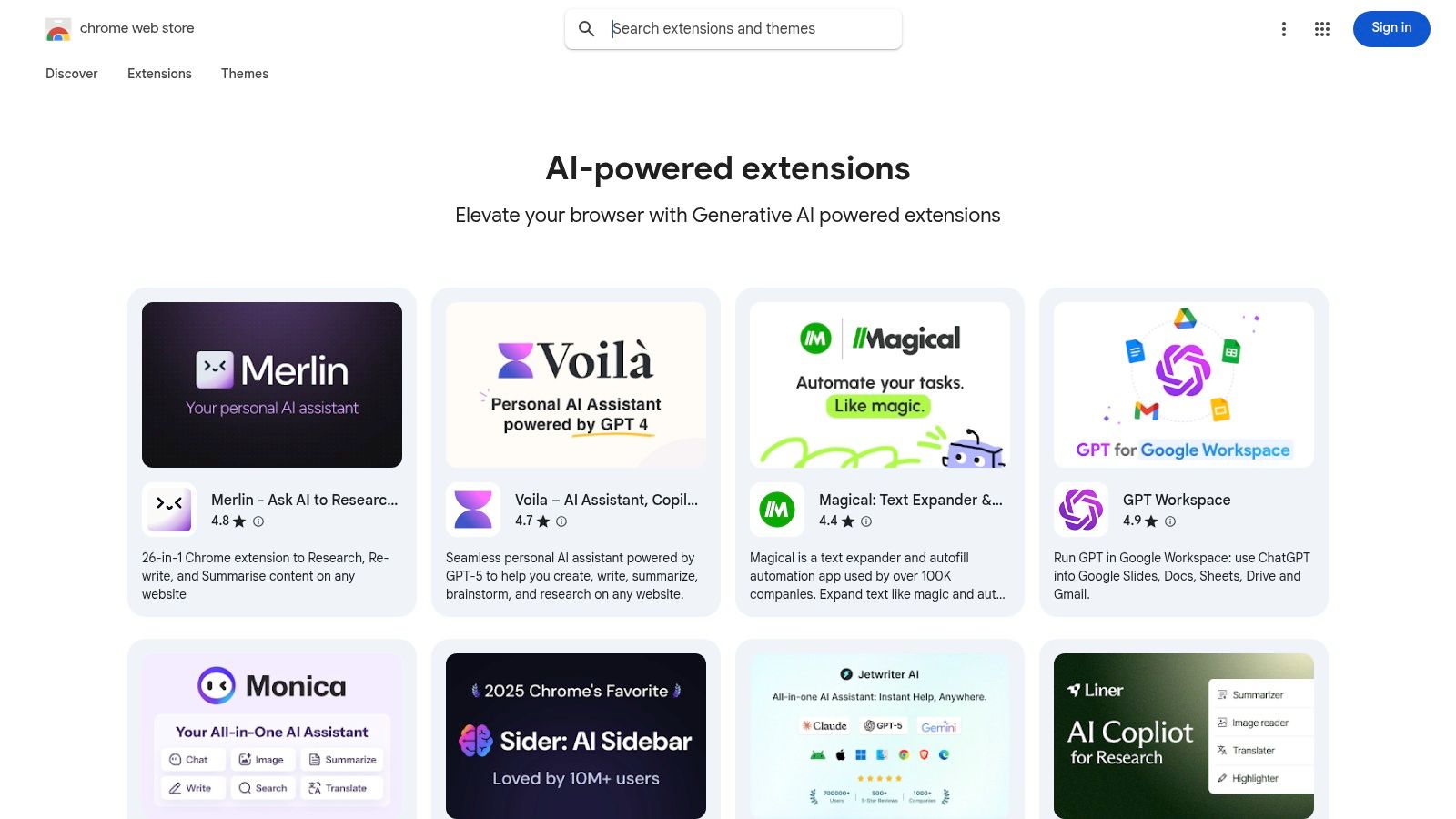 Chrome Web Store – AI-powered Extensions Collection