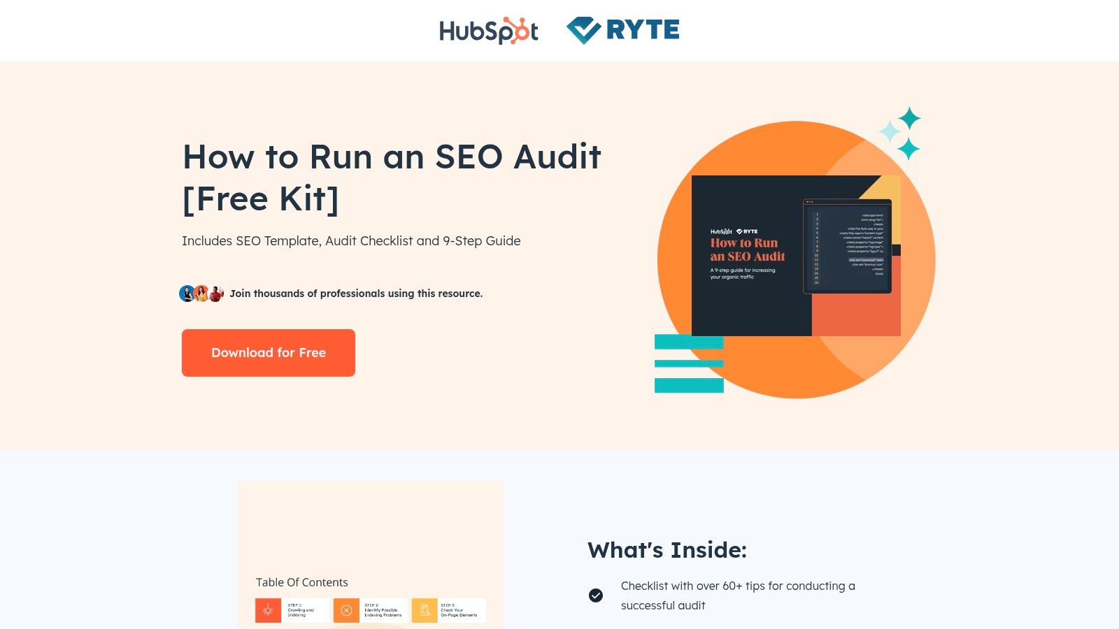 HubSpot – Free SEO Audit Template/Checklist kit