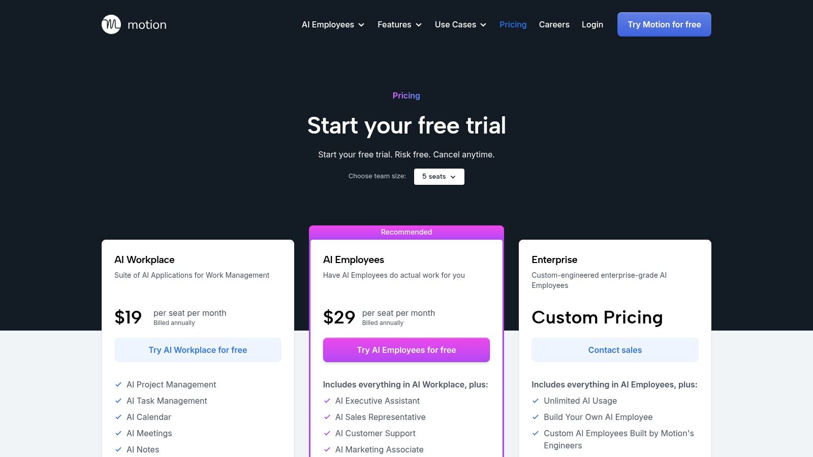 Motion – AI scheduling + project management