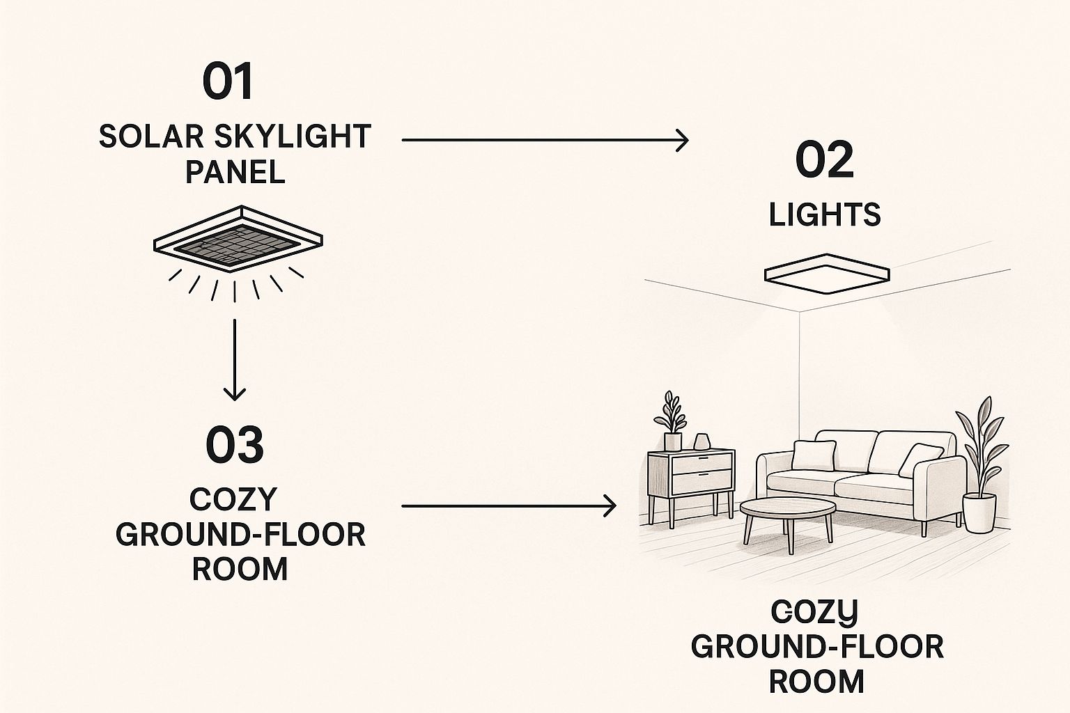 Infographic about led solar skylights