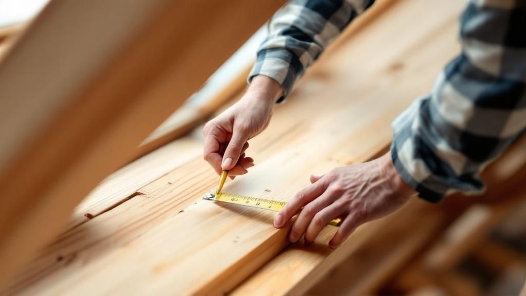 A person reviewing architectural plans with a skylight drawing featured.