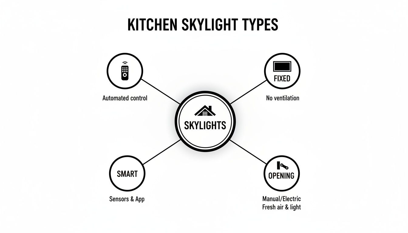 Infographic about skylight in kitchen