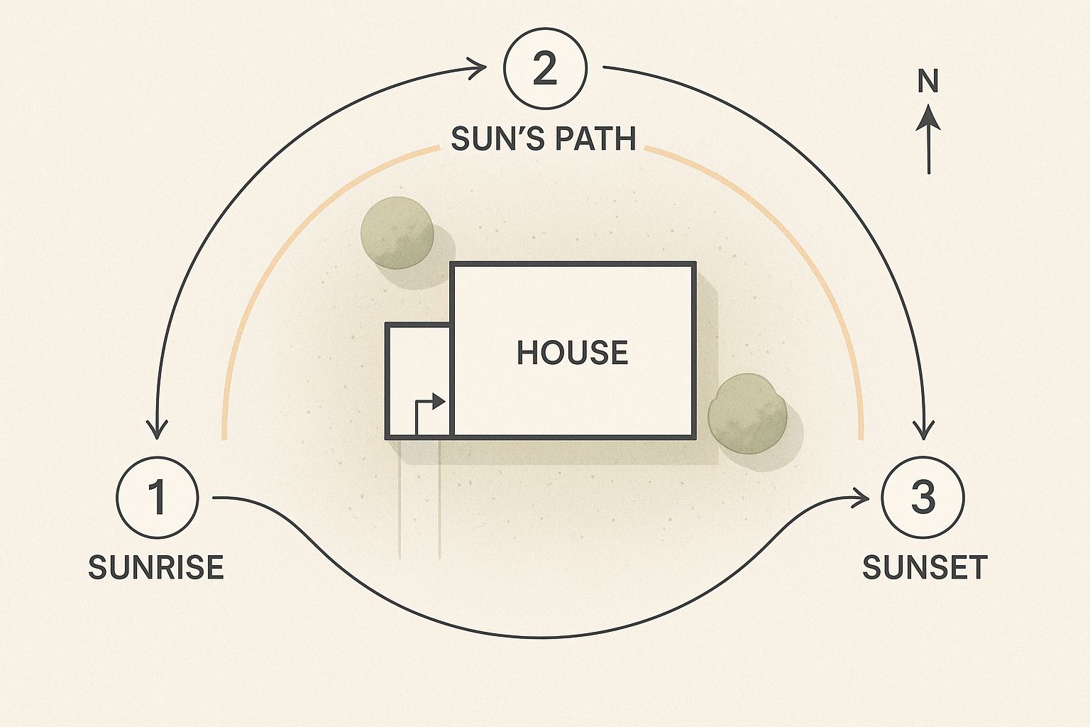 Infographic about passive solar home design