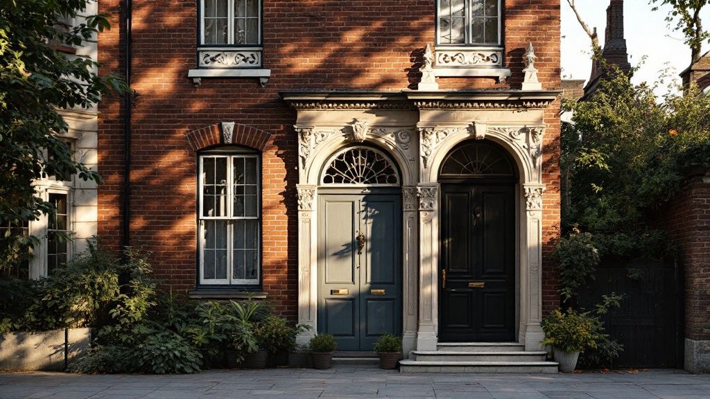 A beautifully renovated heritage house facade