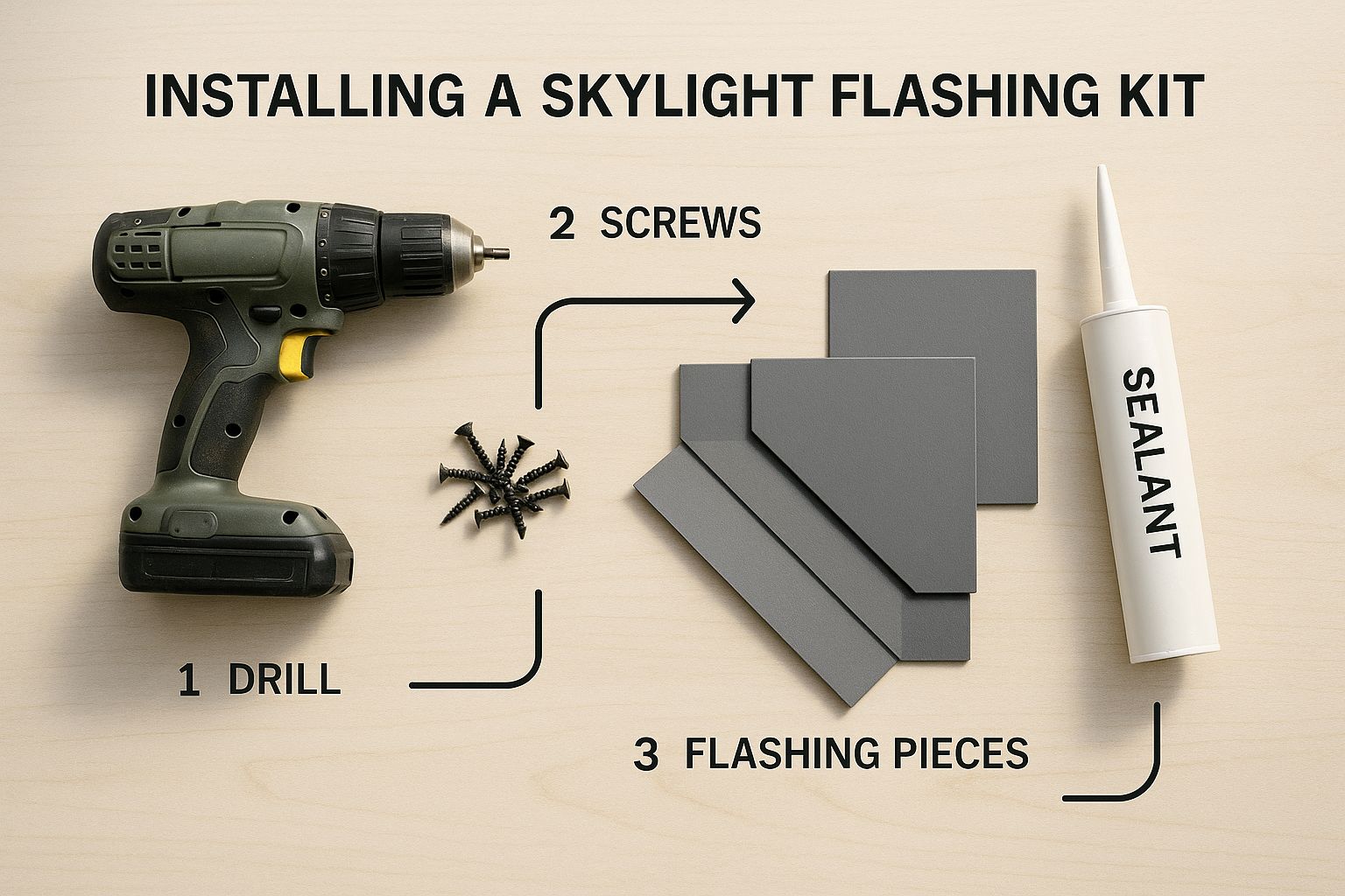 Infographic about skylight flashing kit