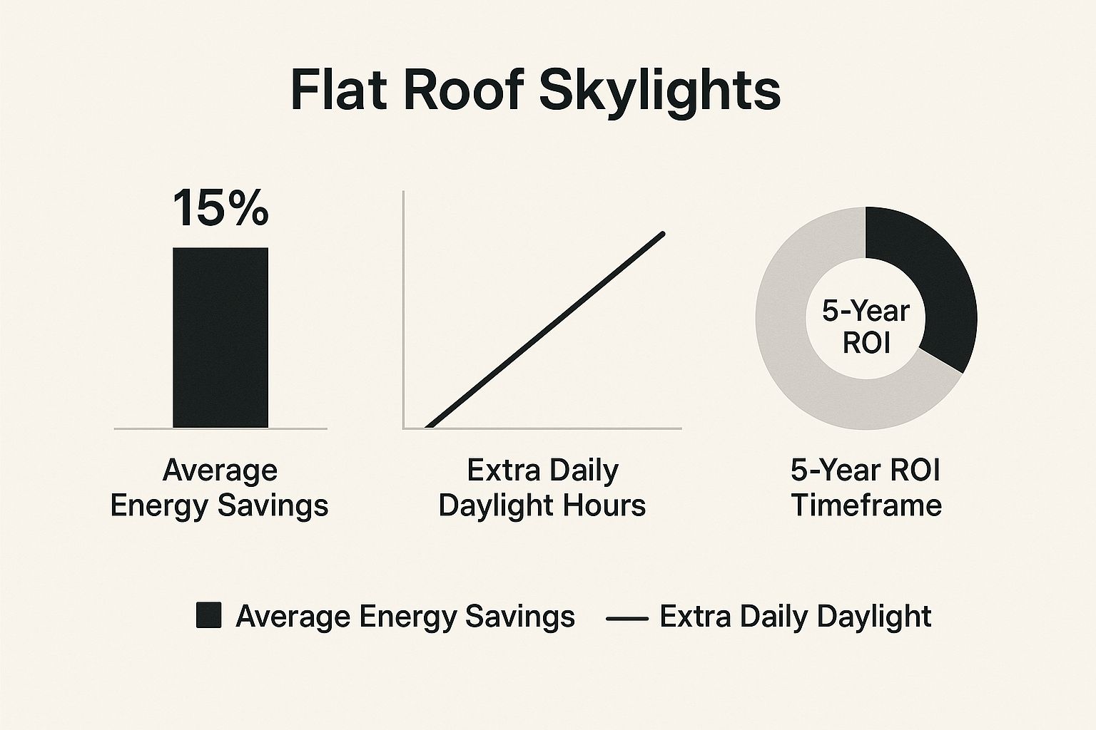 Infographic about flat roof skylight