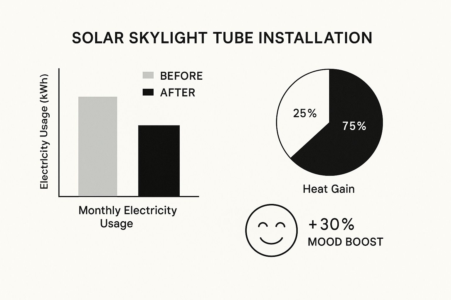 Infographic about solar skylight tube