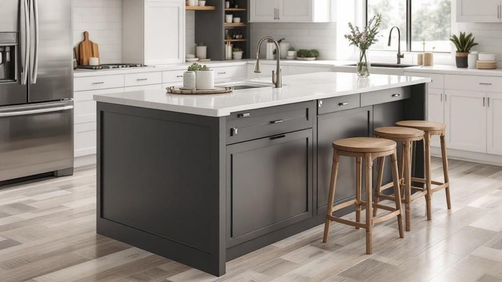 Kitchen Island with Multifunctional Design