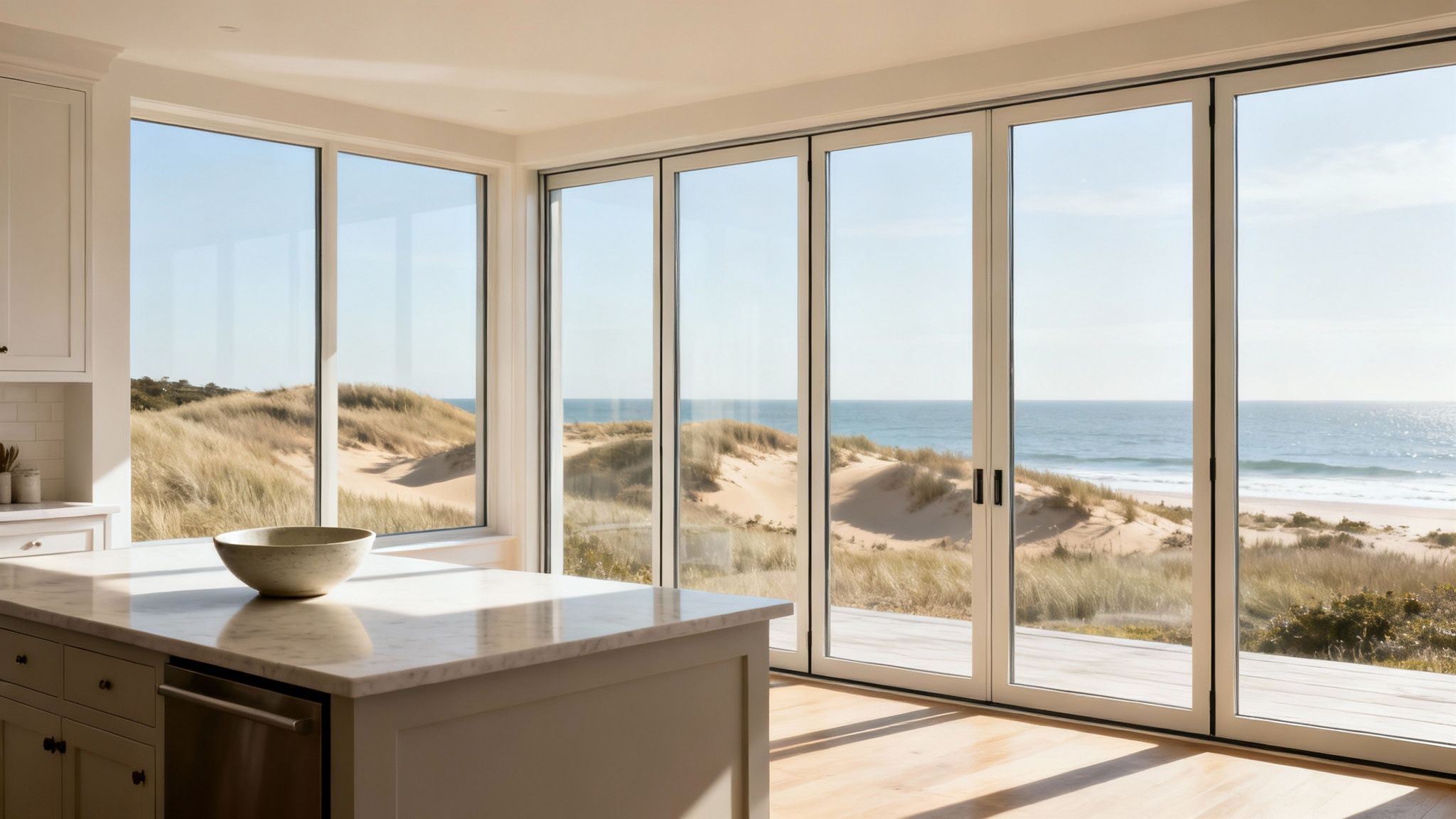 Oversized Windows with Coastal Views & Natural Light