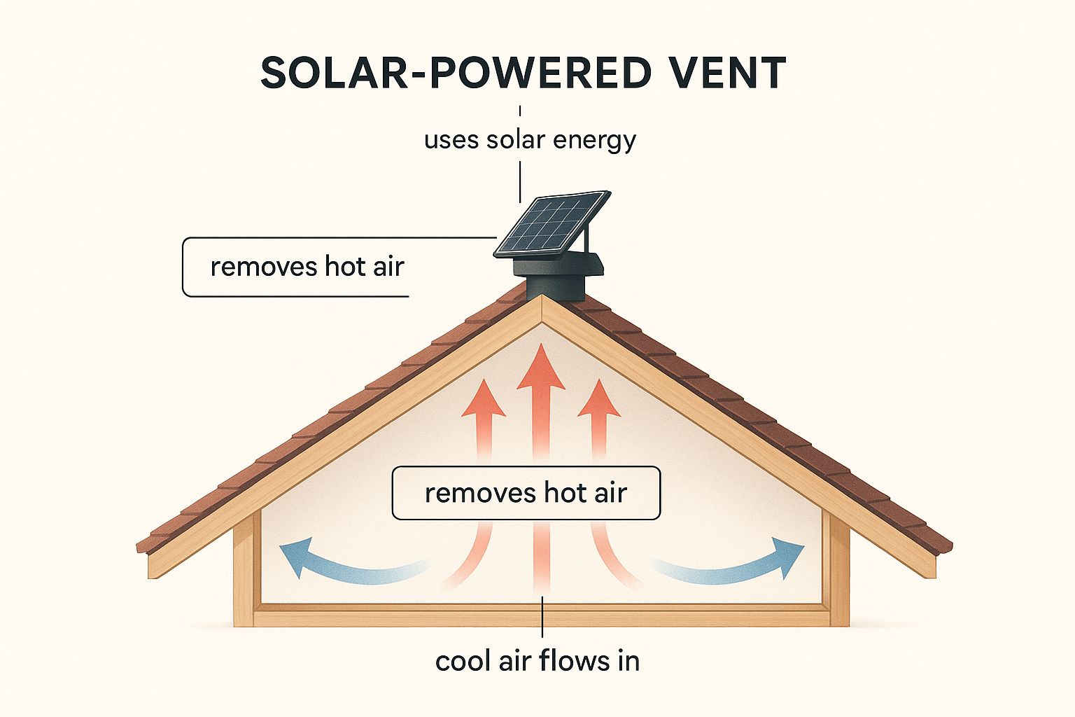 Infographic about solar powered roof ventilation