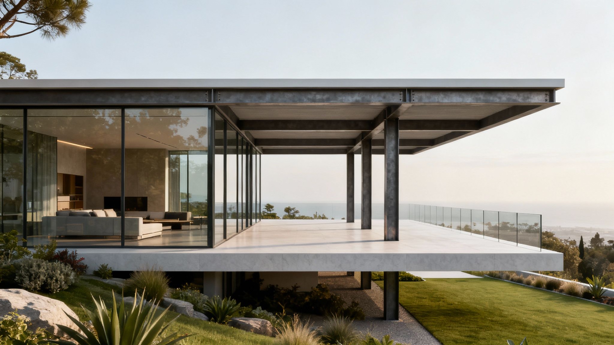Contemporary Glass and Steel Masterpiece Plans