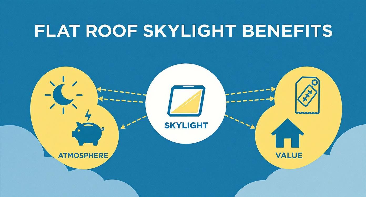 Infographic about velux skylight flat roof