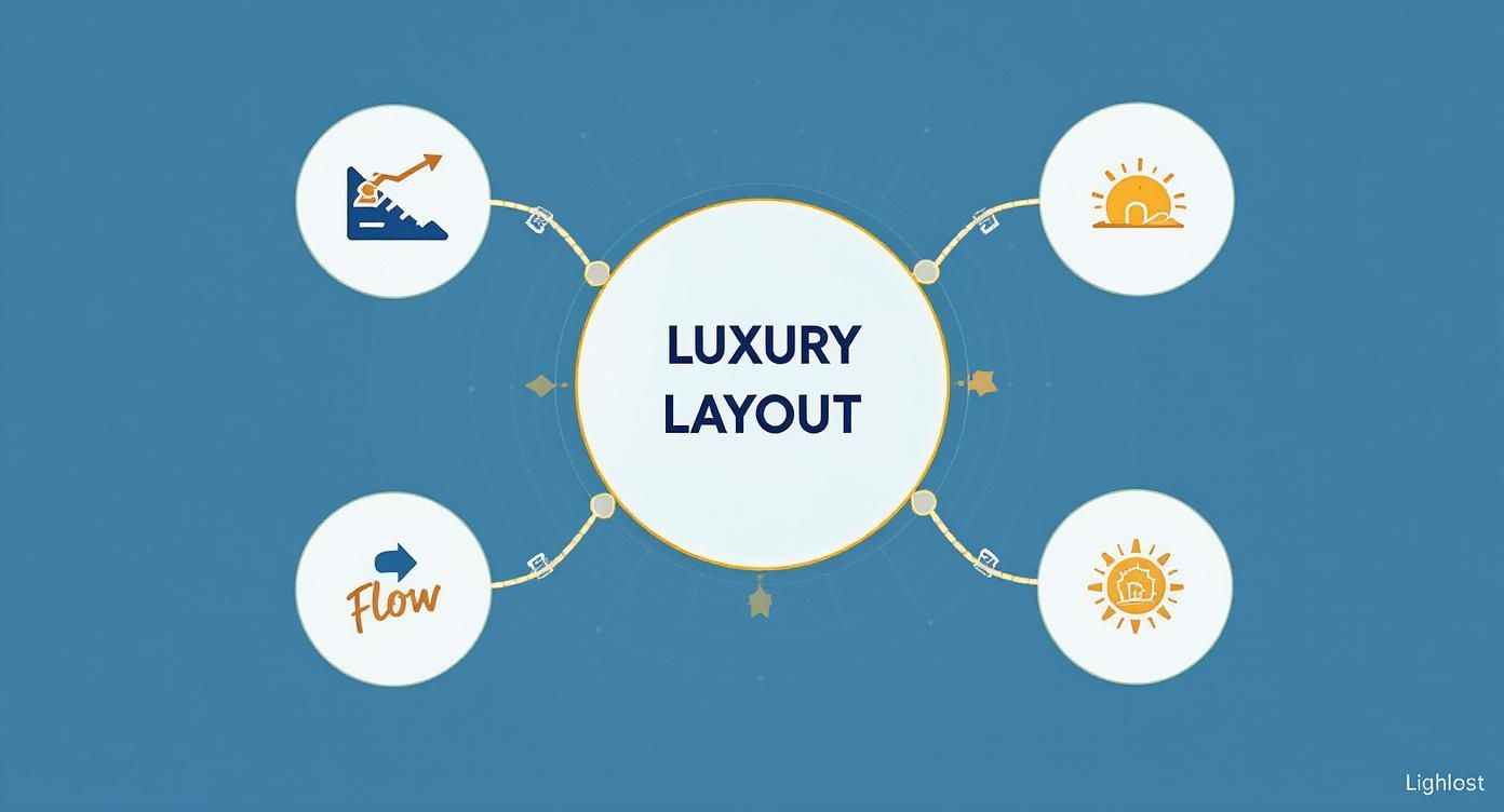 Infographic about luxury home layouts