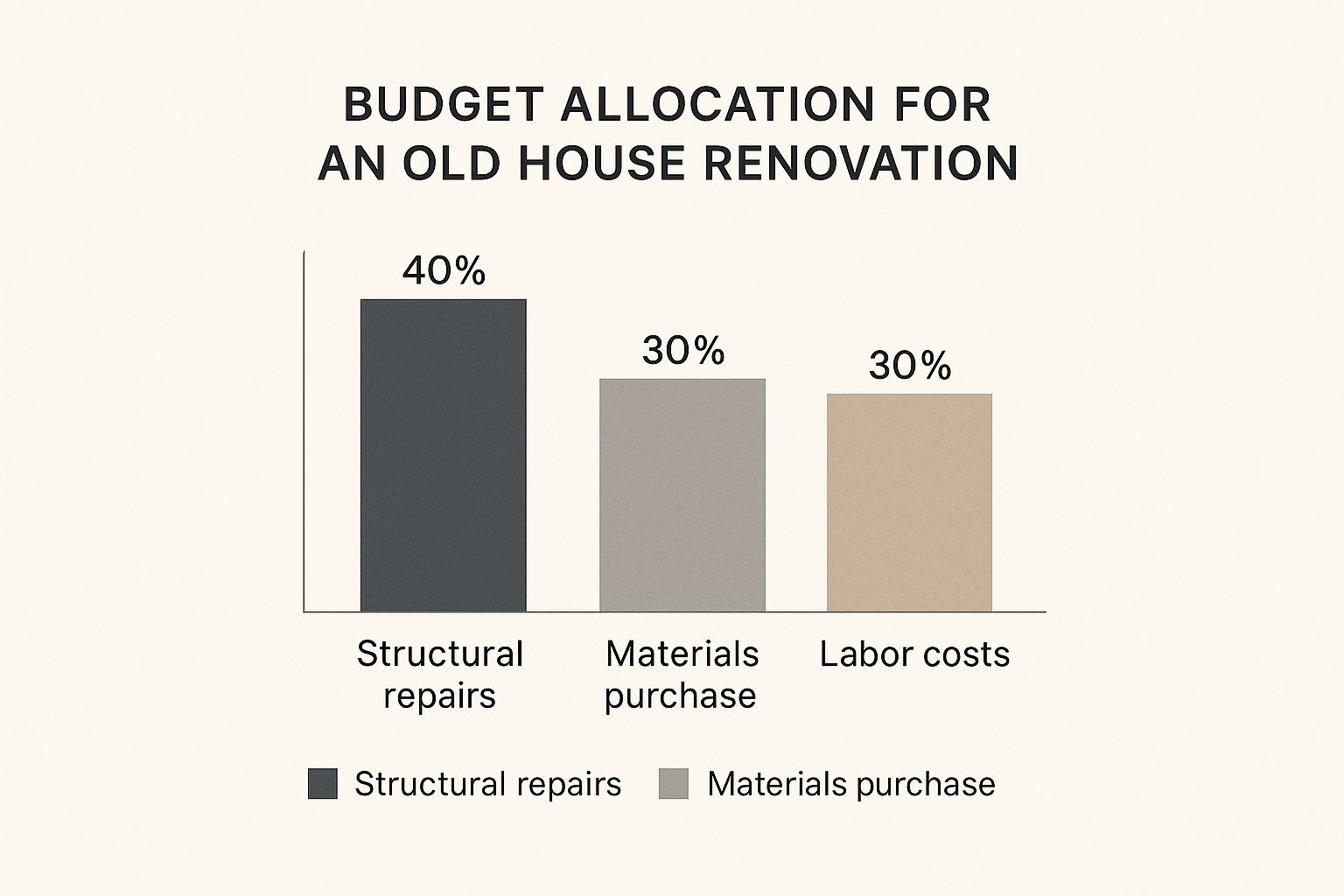 Infographic about old house renovation