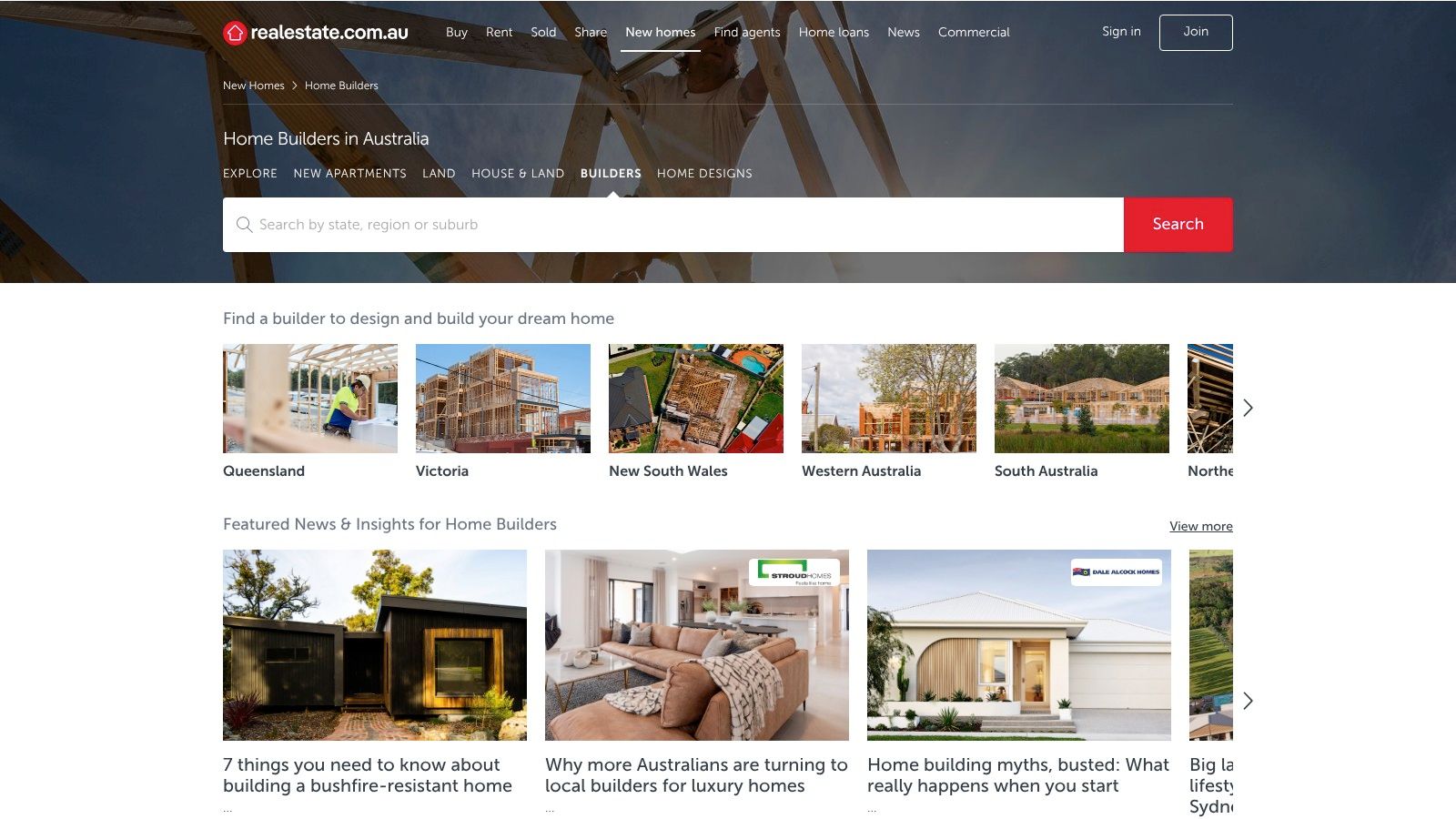 realestate.com.au – Home Builders (Melbourne)