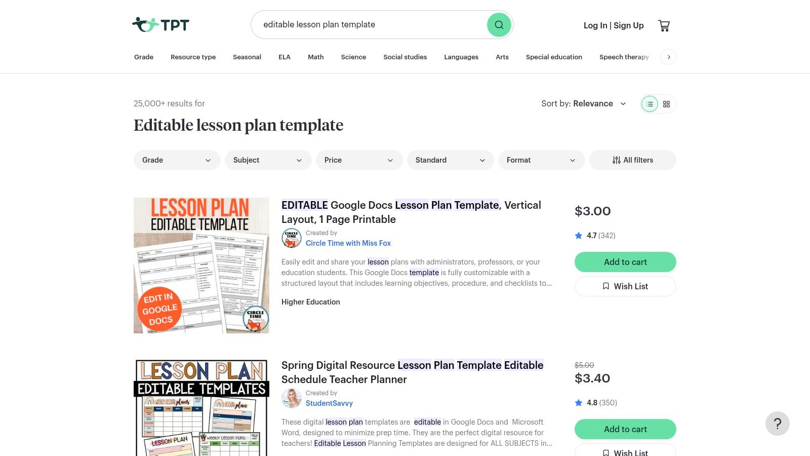 Teachers Pay Teachers Editable Lesson Plans