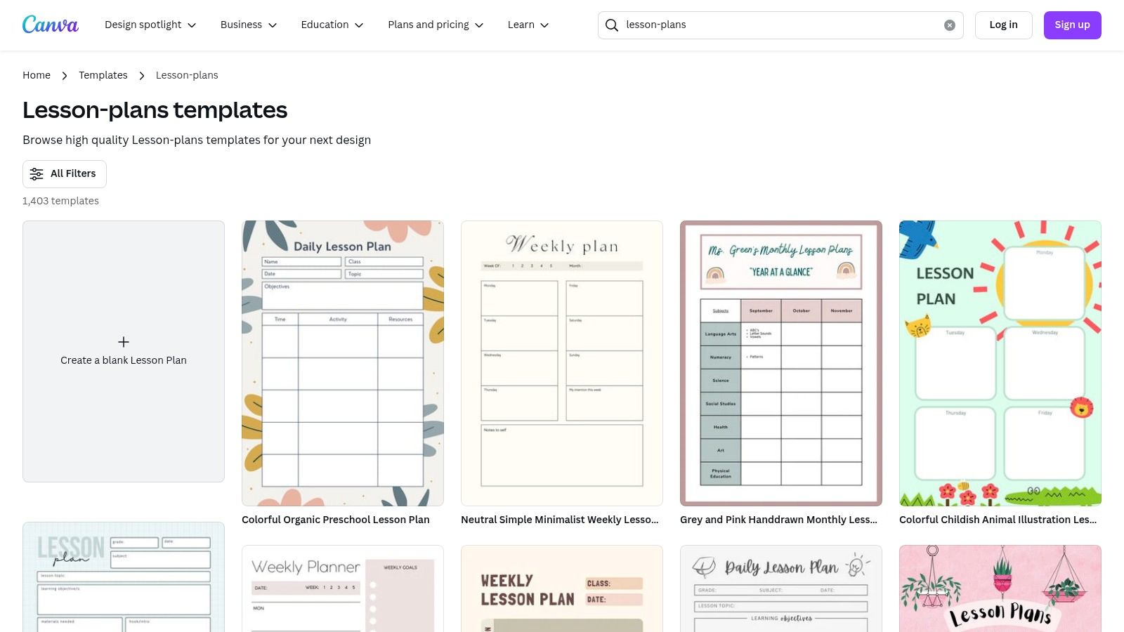 Canva Lesson Plan Templates