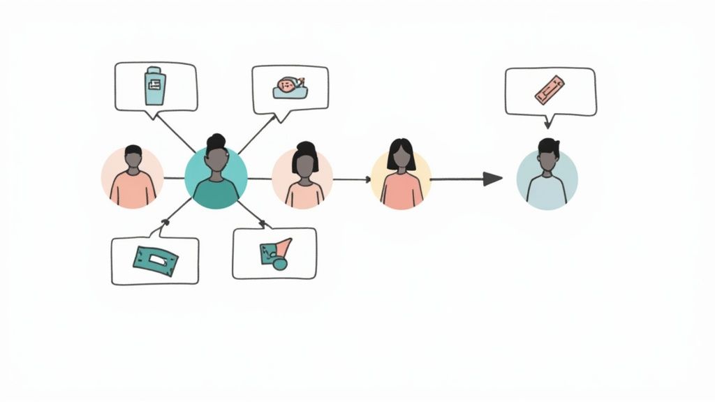 A professional marketer analyzing audience segmentation data on a tablet.