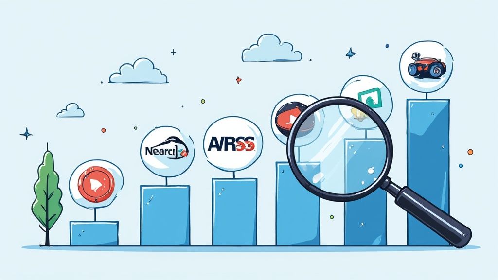 A person using a laptop to analyze data visualizations and charts on a screen, with a focused expression.