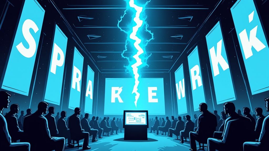 A conference booth with an engaging brand activation setup attracting attendees