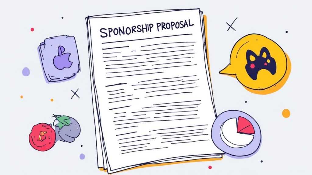 A person's hands crafting a detailed proposal document on a desk, with a laptop and a cup of coffee nearby, showing focus and precision.