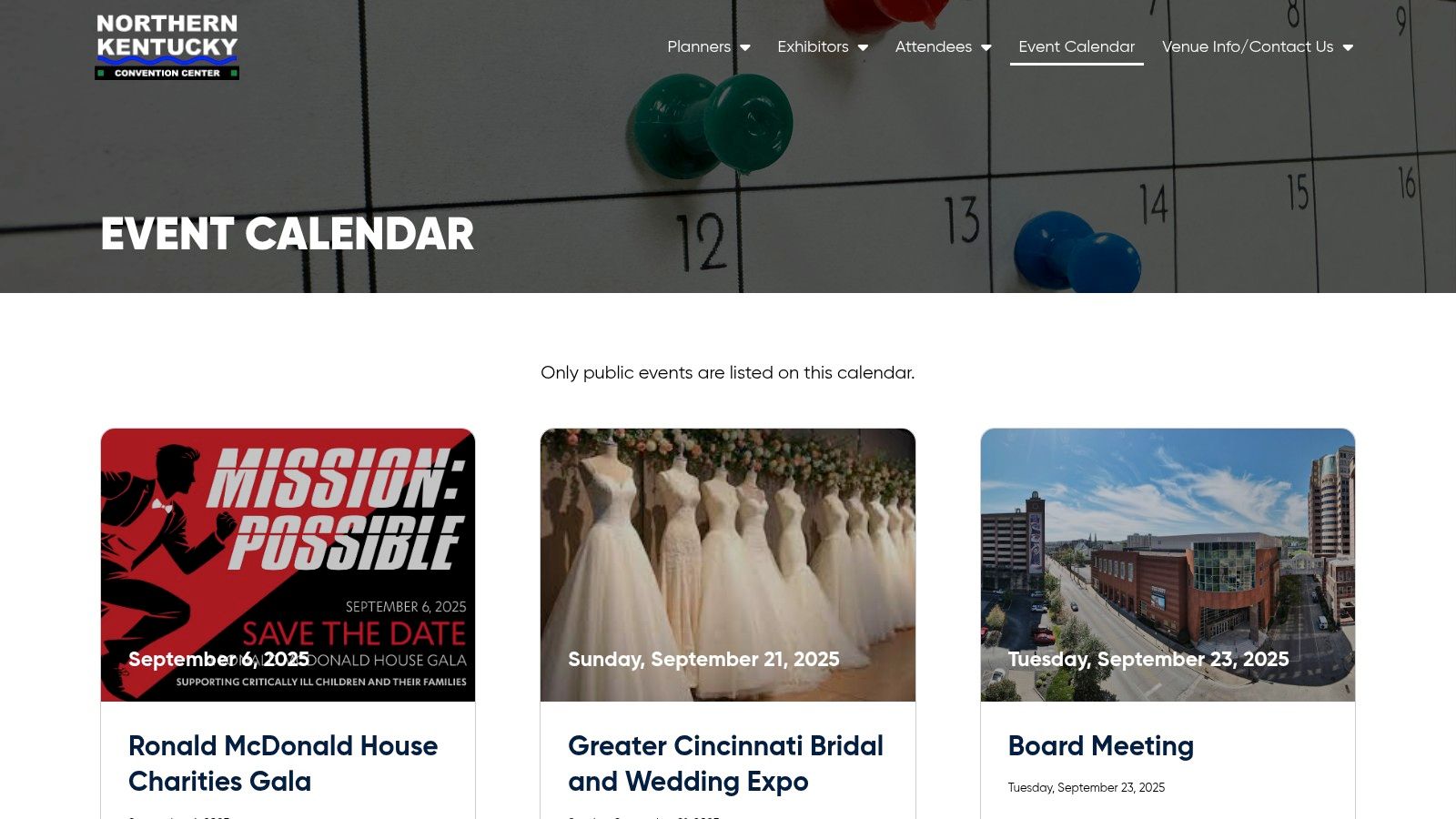 Northern Kentucky Convention Center (NKYCC) – Event Calendar