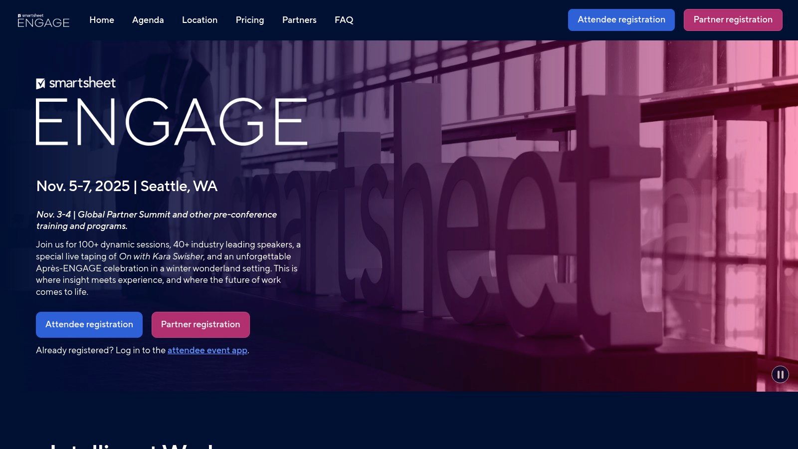 Smartsheet ENGAGE (Seattle, WA) – Work/Project Management Conference