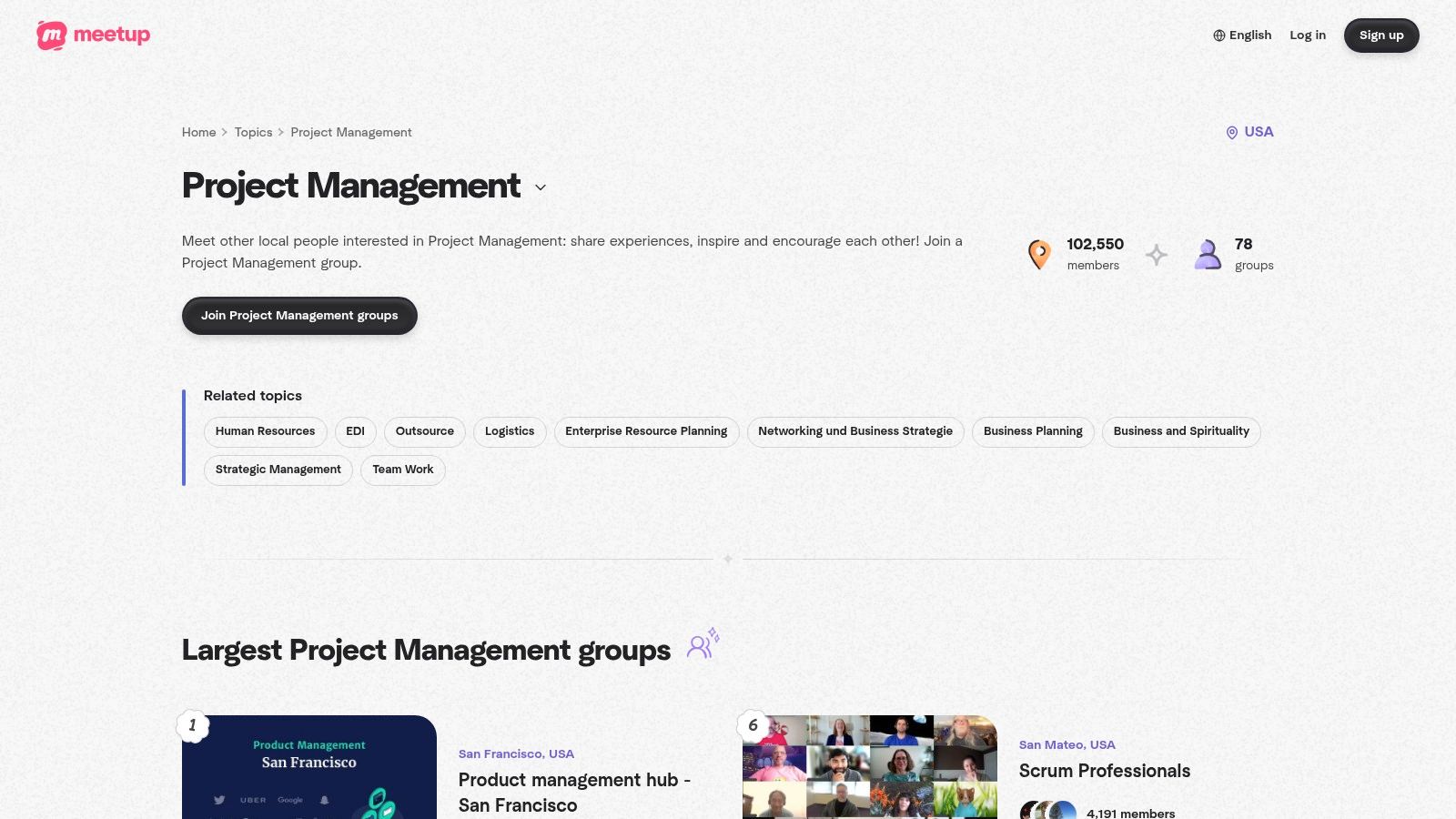 Meetup – U.S. Project-Management Groups and Chapters