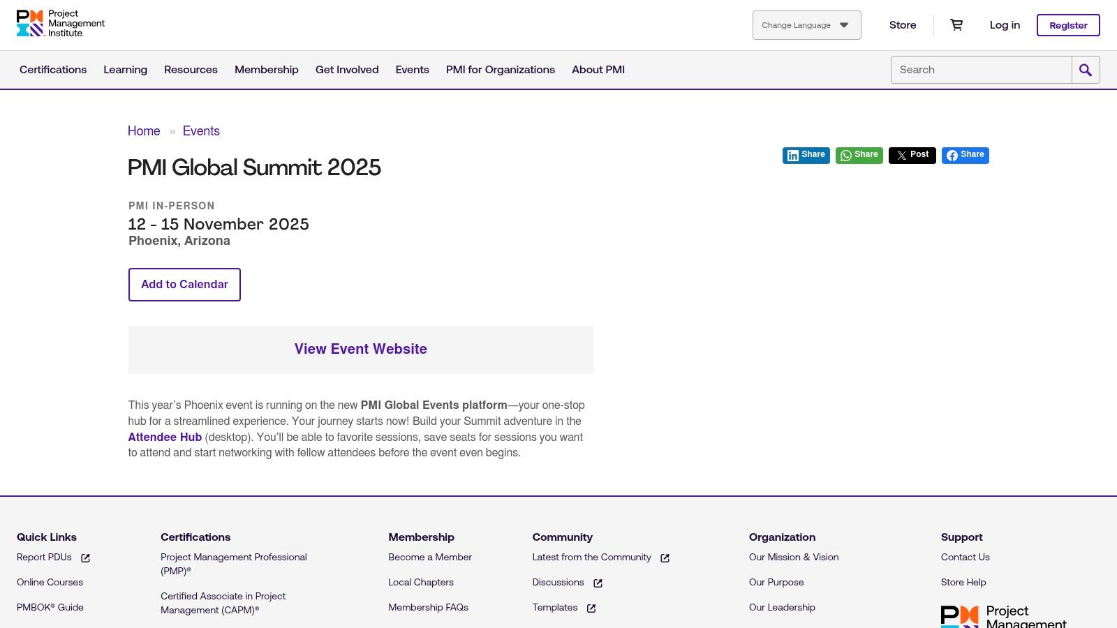 Project Management Institute (PMI) Global Summit: The Industry Standard