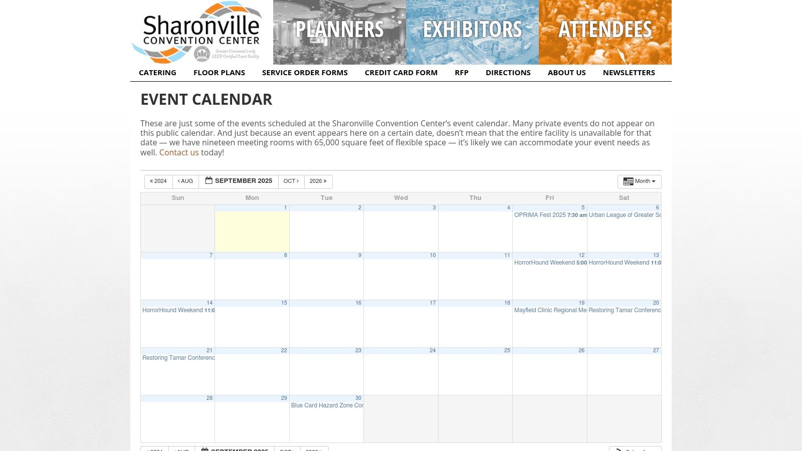 Sharonville Convention Center – Event Calendar