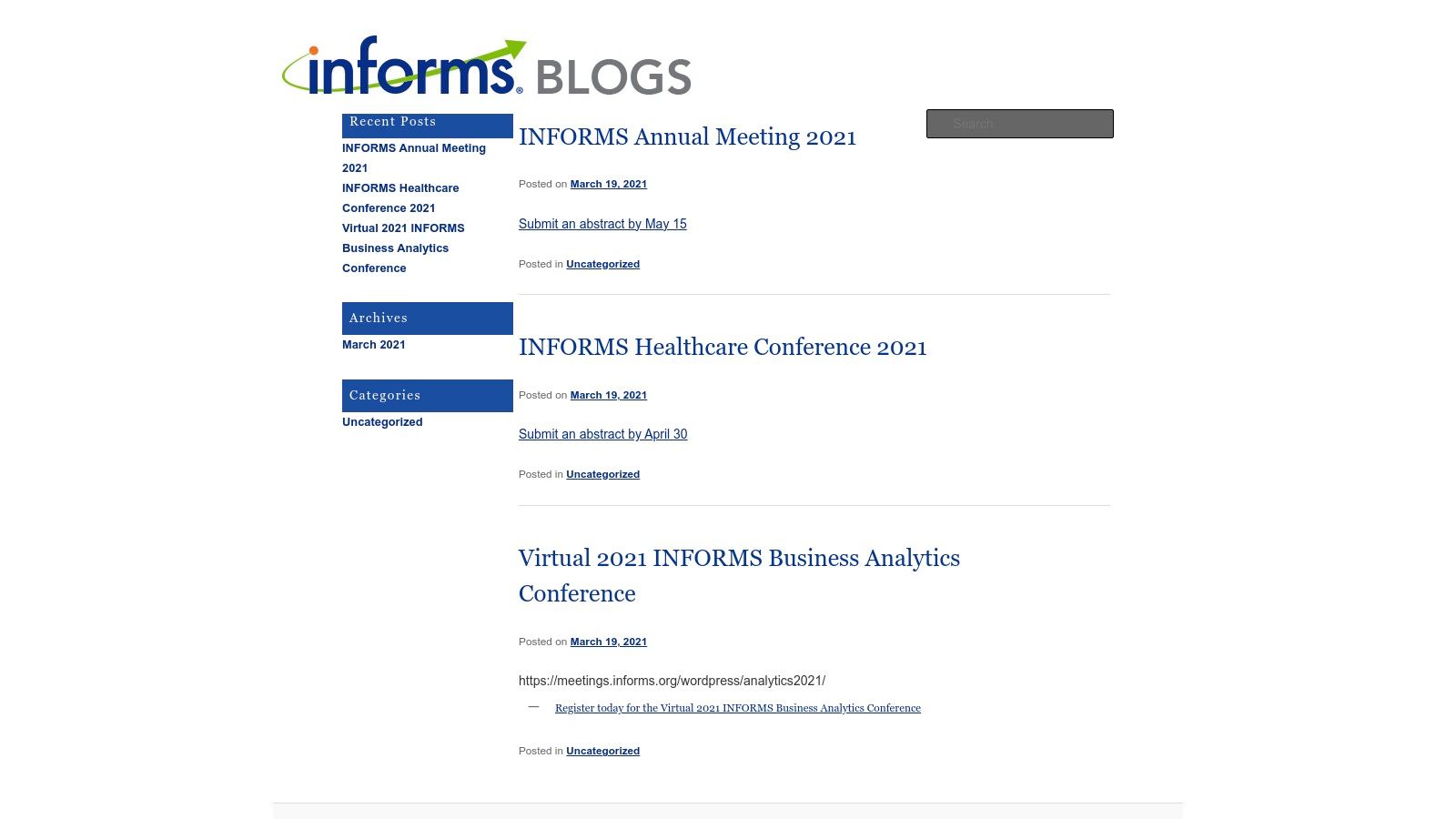 INFORMS Analytics+ Conference