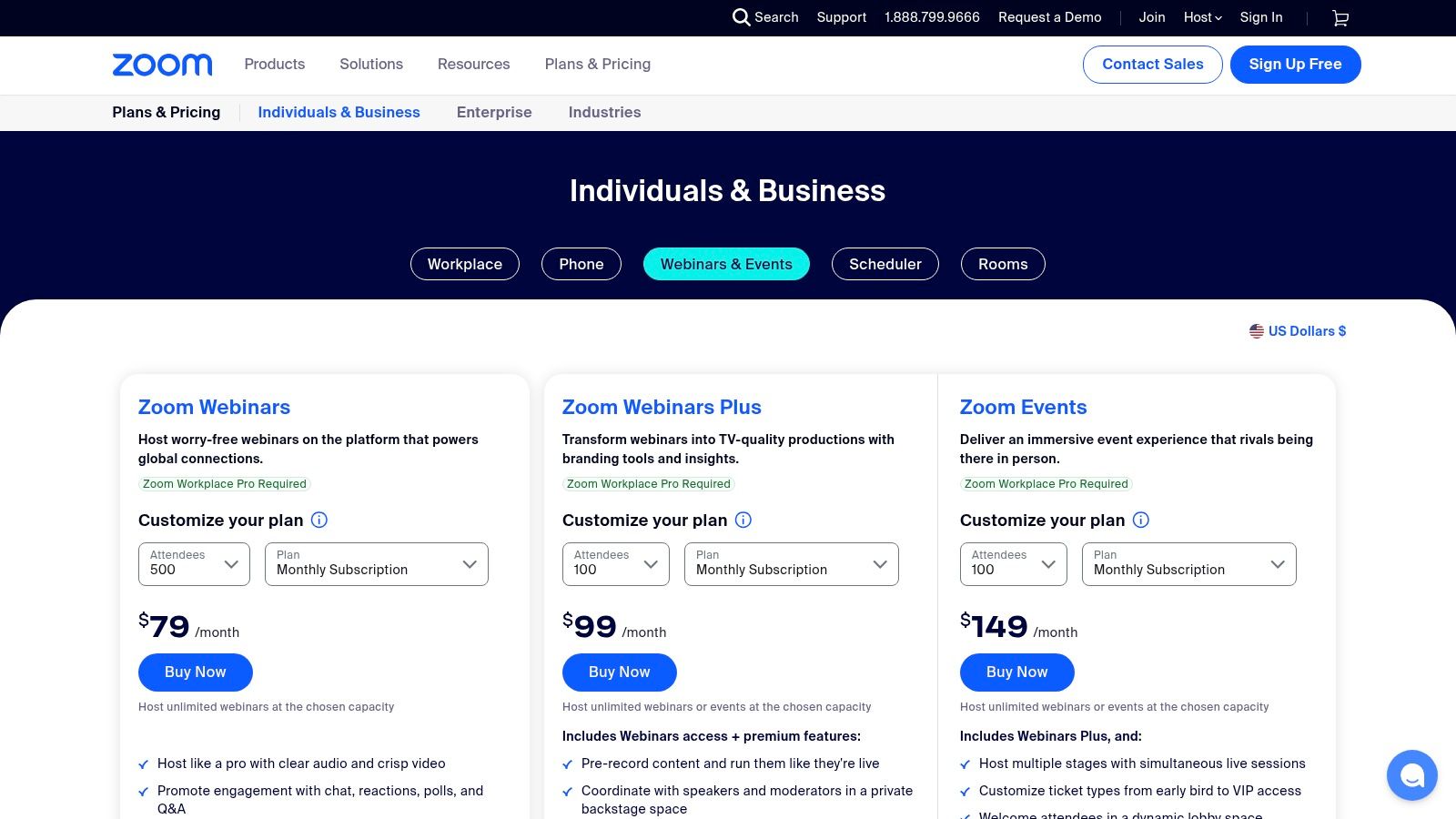 Zoom Events and Webinars