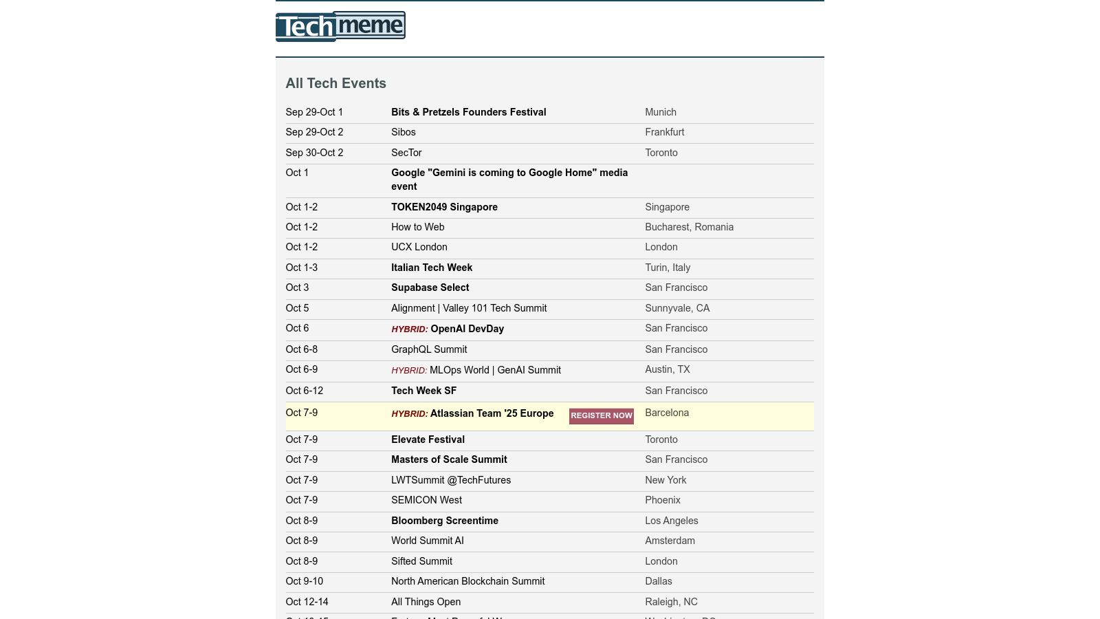 Techmeme Events