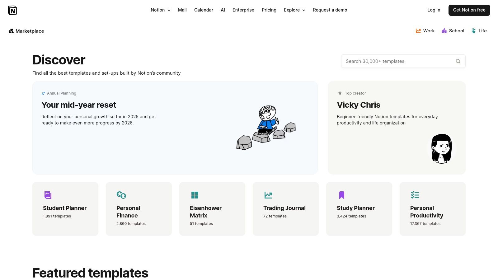Notion Template Gallery