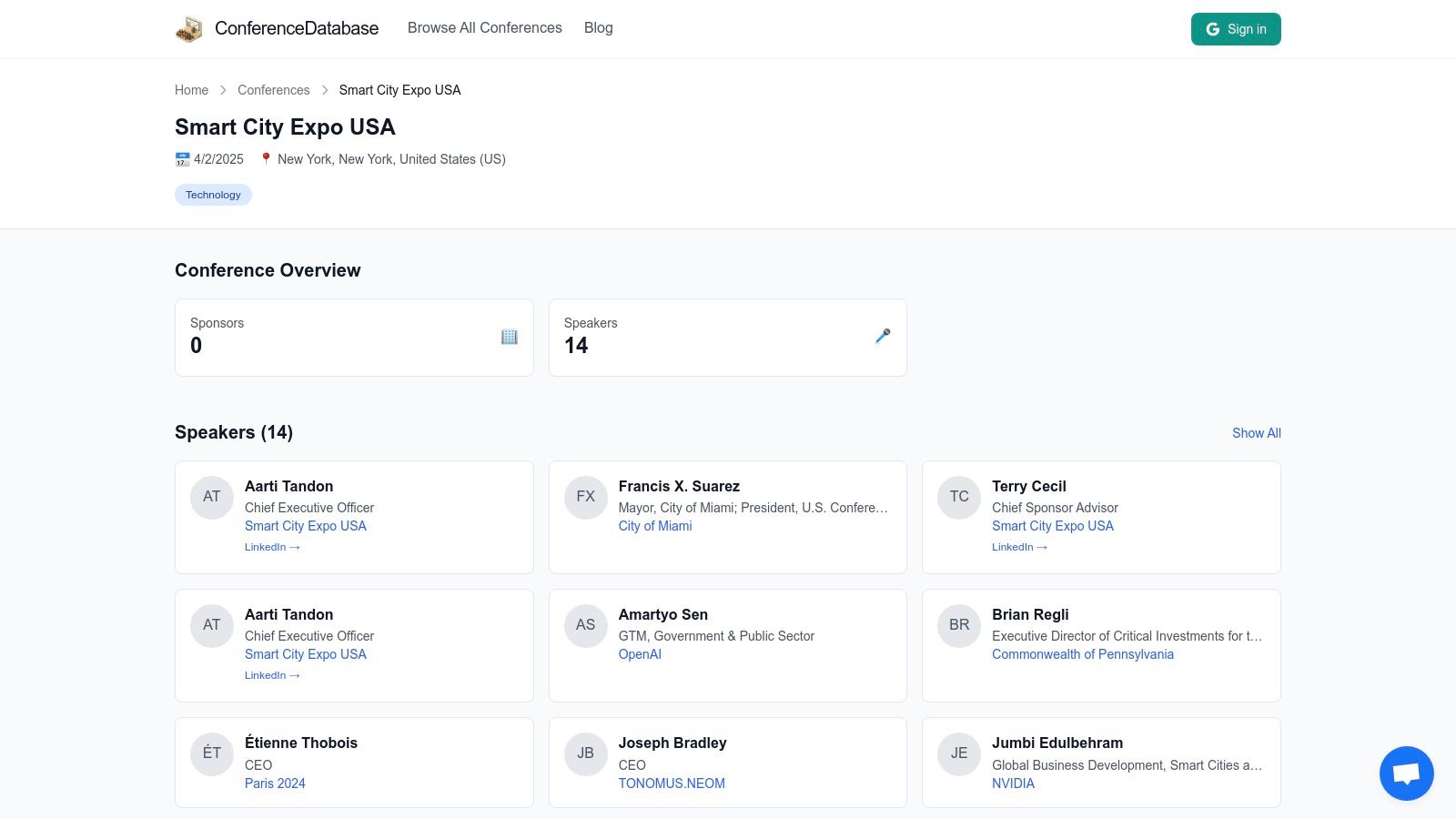 Smart City Expo USA — Sponsors, Speakers & Partnership Intelligence | ConferenceDatabase