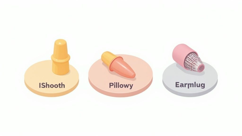 Une sélection de différents types de boules quies réutilisables sur une surface neutre.