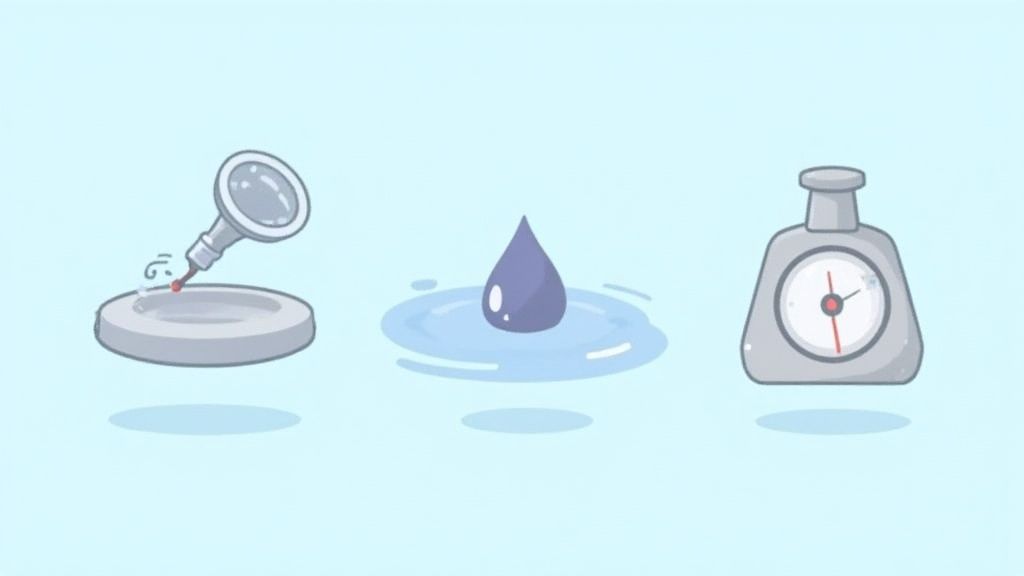 Un bouchon d'oreille anti-bruit spécialisé posé sur une surface réfléchissante, mettant en valeur son design technique.