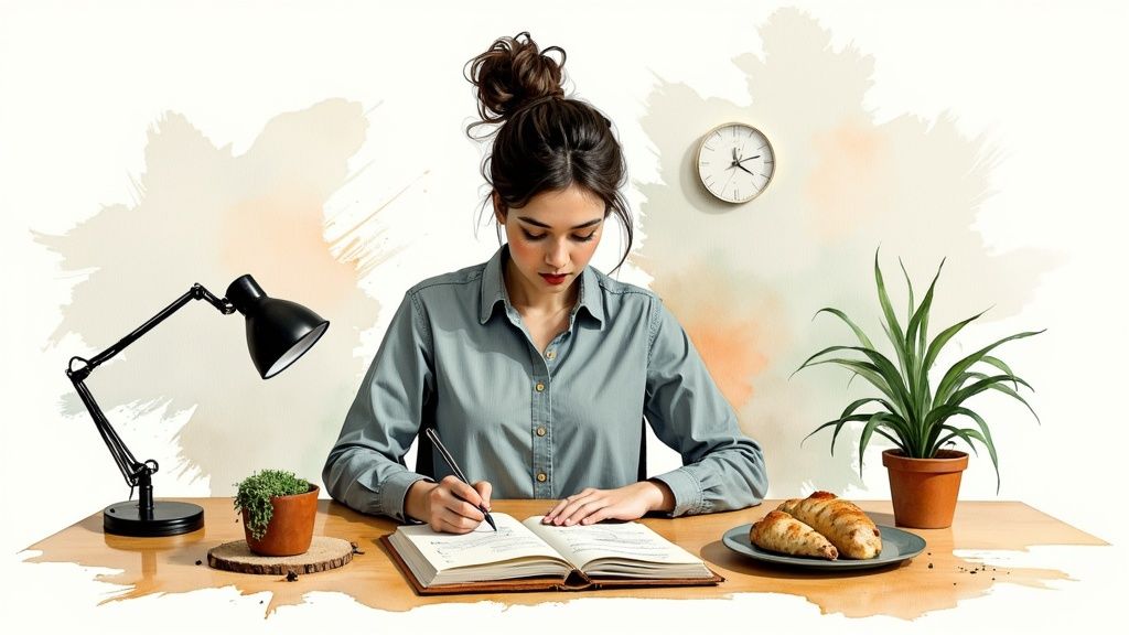 Une personne se sentant en forme et équilibrée malgré un rythme de travail nocturne