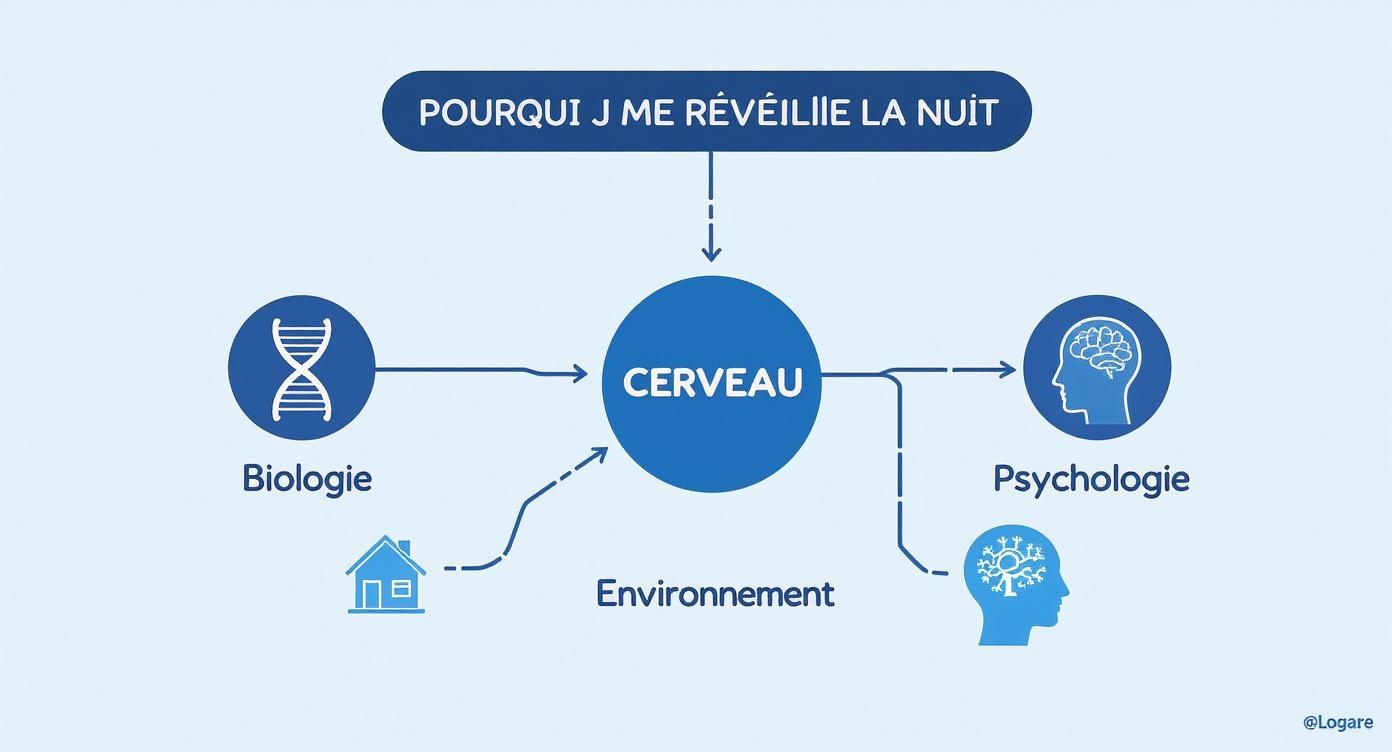 Infographic about pourquoi je me réveille la nuit